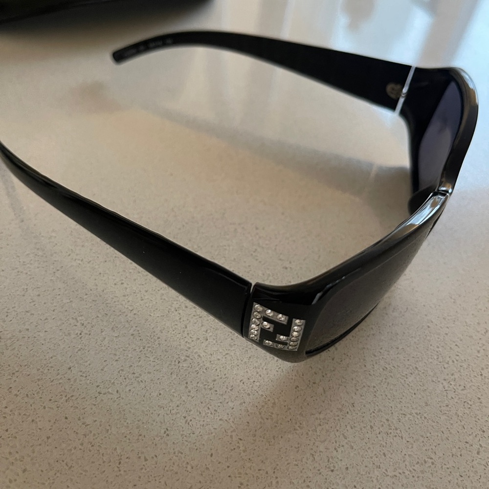 Fendi Black Sunglasses with Pearl Accents